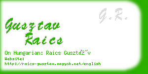 gusztav raics business card